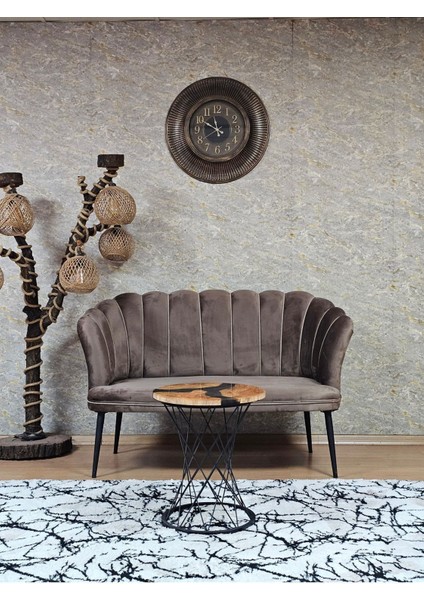 Ikili Papatya Çay Seti Koltuk Siyah Boyalı Sivriltme Ayak, Balkon, Salon, Ofis, Koltuk Takımı