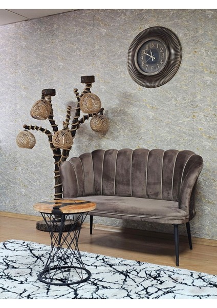 Ikili Papatya Çay Seti Koltuk Siyah Boyalı Sivriltme Ayak, Balkon, Salon, Ofis, Koltuk Takımı modelleri