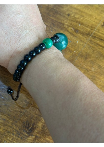 Doğal Taş Yeşim Taşı Unisex Ayarlanabilir Bileklik