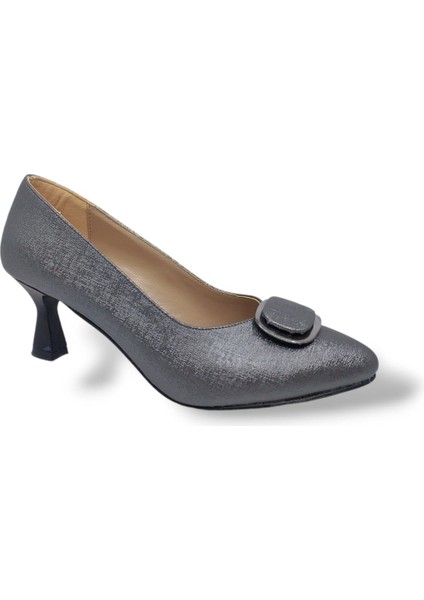 0072 Kadın Platin Tokalı Alçak Topuklu Ayakkabı fırsatları