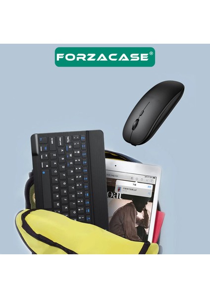Samsung Galaxy Tab A9 Plus ile Uyumlu Kare Tuşlu Bluetooth Kablosuz Klavye Mouse Set FC760
