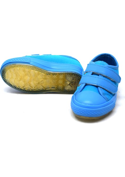 SNB551N3708 Mavi Çocuk Çift Cırtlı Işıklı Converse Style Bebe Ayakkabı