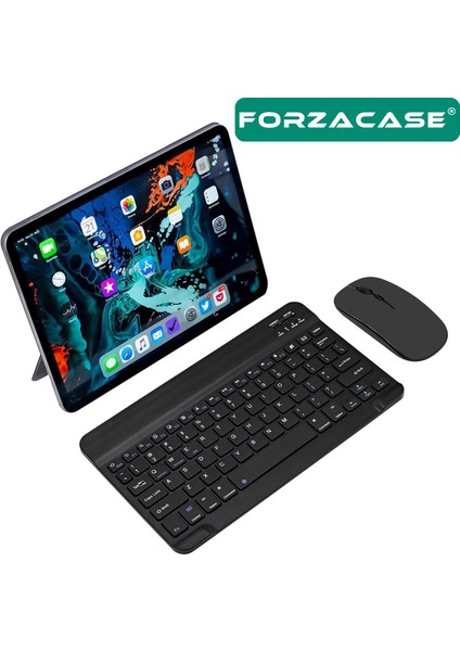 Honor Pad X9 ile Uyumlu Şarjlı Kare Tuşlu Bluetooth Kablosuz Klavye Mouse Seti - FC760