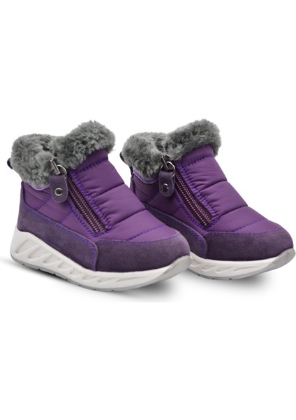 Manarola Çift Fermuarlı Içi Peluş Kürklü Paraşüt Kumaş Kız Çocuk Bot Mor indirimleri