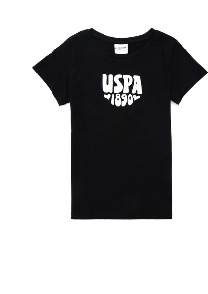 U.S. Polo Assn. Kız Çocuk Siyah Basic T-Shirt 50294756-Vr046