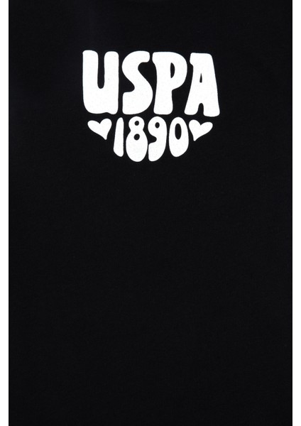 U.S. Polo Assn. Kız Çocuk Siyah Basic T-Shirt 50294756-Vr046