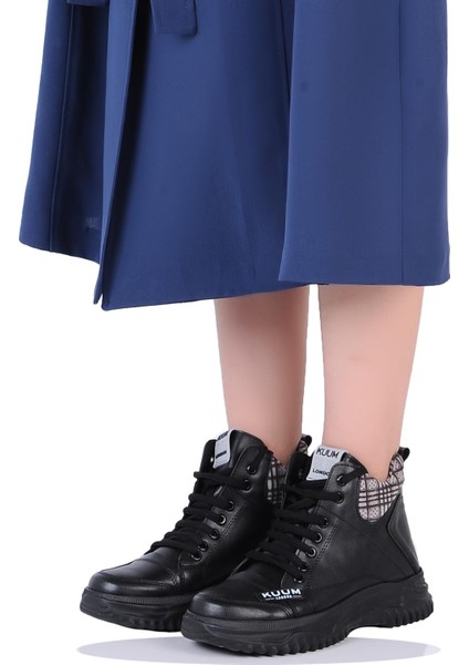 K108908 Siyah Termal Kürklü Kadın Düz Kışlık Bot fiyatları