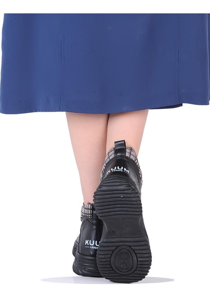 K108908 Siyah Termal Kürklü Kadın Düz Kışlık Bot modelleri