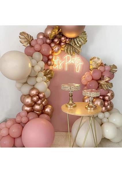Rose Gold Krom Deniz Kumu Rosewood 100LÜ Balon Seti