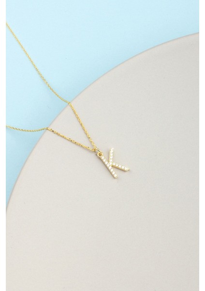 925 Ayar Gümüş K Harf Kolye, şık ve zarif tasarım, günlük kullanım için ideal