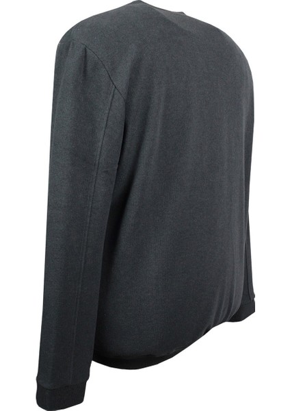 Erkek Büyük Beden 122 Kilo - 158 Kilo Arası Için Uygun Geniş Kalıp Polo Yaka Selanik Sweat Antrasit