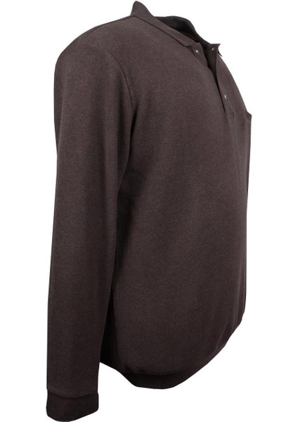 Erkek Büyük Beden 122 Kilo - 158 Kilo Arası Için Uygun Geniş Kalıp Polo Yaka Selanik Sweat Kahve fırsatları