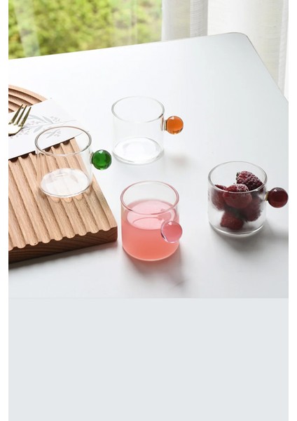 Renkli Boncuk Kulplu Kahve Bardağı Espresso Bardağı Kahve Yanı Bardağı 6'lı Set 100 ml