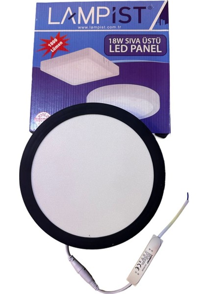 18 Watt Günışıgı Sıva Üstü Sıyah Kasa LED Panel