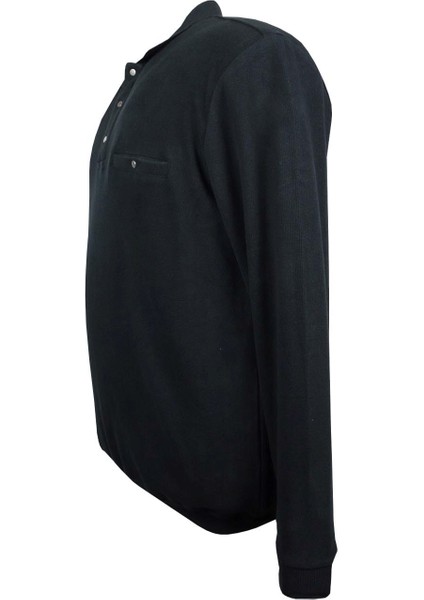 Erkek Büyük Beden 122 Kilo - 158 Kilo Arası Için Uygun Geniş Kalıp Polo Yaka Selanik Sweat Siyah fiyatları