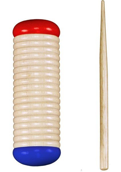 Kırmızı & Mavi Ahşap Guiro Shaker