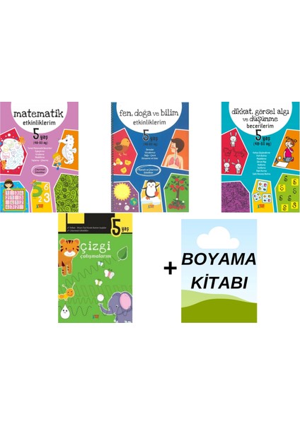 Okul Öncesi 5 Yaş Etkinlik Seti 5 Kitap