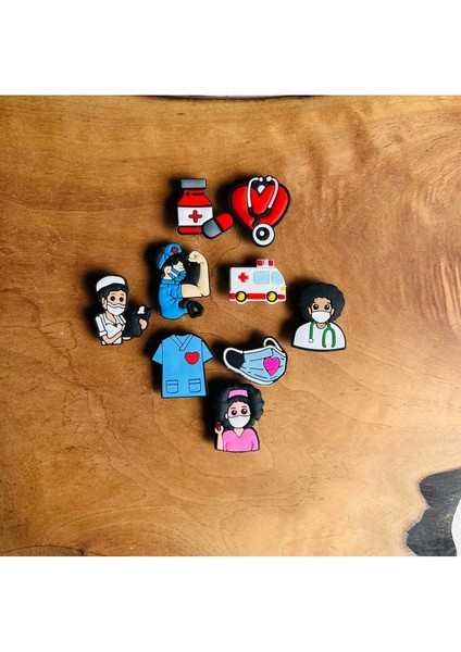 Jibbitz Terlik Süsü Sağlık Serisi,9 'lu Set Ambulans,doktor,ilaç,erkek Doktor fiyatları