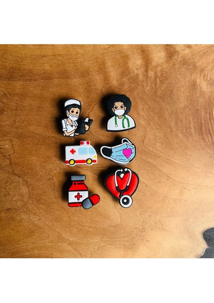 Jibbitz Terlik Süsü Sağlık Serisi 6 Lı Set Hemşire,ambulans,doktor,ilaç,maske fiyatları