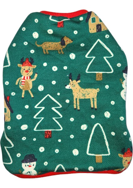 Kedi Köpek Kıyafeti Yeşil Noel Tshirt