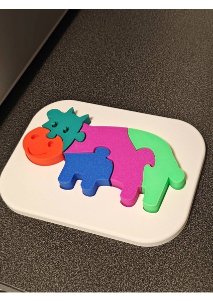 Çocuklar Için Eğitici Puzzle - Renkli Inek Temalı Puzzle