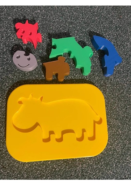 Çocuklar Için Eğitici Puzzle - Renkli Inek Temalı Puzzle