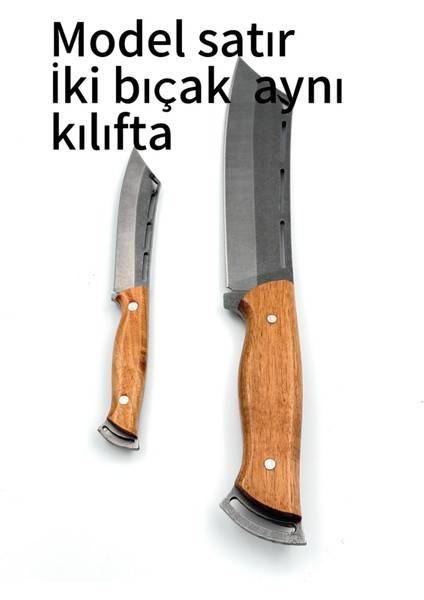 Kamp Outdoor Babalı Oğullu Bıçak Hediye Vaket Deri Kılıf