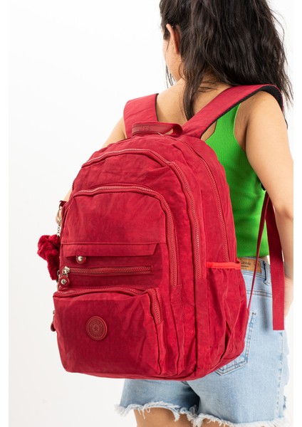 Unisex Sırt Çantası Hafif Yağmur Geçirmez Klinkır Kumaş Laptop Bölmeli Seyahat Çantası 43*30 cm