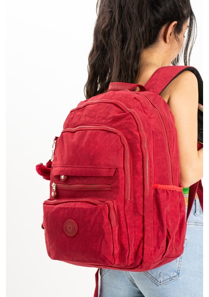 Unisex Sırt Çantası Hafif Yağmur Geçirmez Klinkır Kumaş Laptop Bölmeli Seyahat Çantası 43*30 cm fiyatları