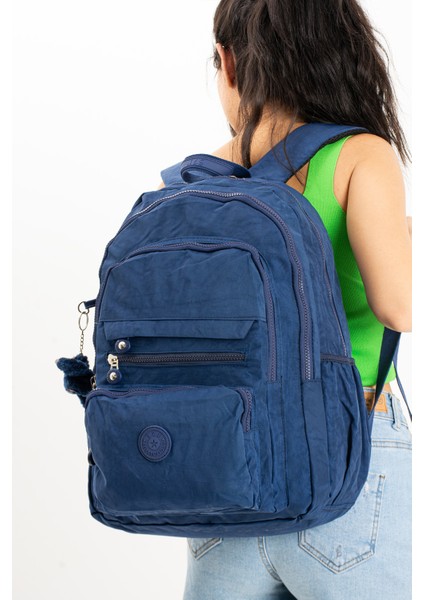 Unisex Sırt Çantası Hafif Yağmur Geçirmez Klinkır Kumaş Laptop Bölmeli Seyahat Çantası 43*30 cm