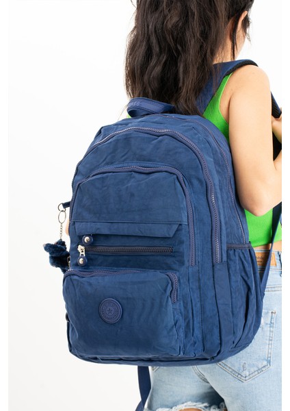 Unisex Sırt Çantası Hafif Yağmur Geçirmez Klinkır Kumaş Laptop Bölmeli Seyahat Çantası 43*30 cm fiyatları