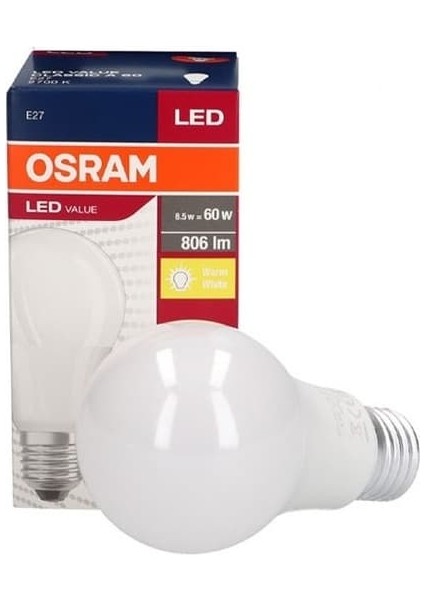 LED Value Ampul Sarı Işık 8.5 W 60 Watt