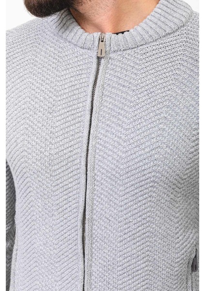 Desenli Gri Renk Slim Fit Hakim Yaka Erkek Hırka fiyatları