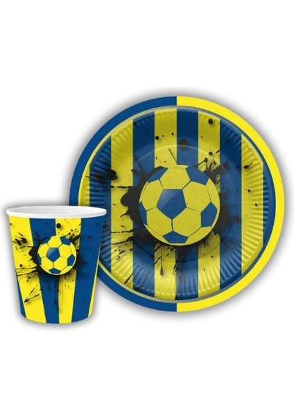 Sarı Lacivert Taraftar Parti Seti 32 Kişilik Sarı Lacivert Taraftar Doğum Günü Parti Malzemeleri Seti fiyatları