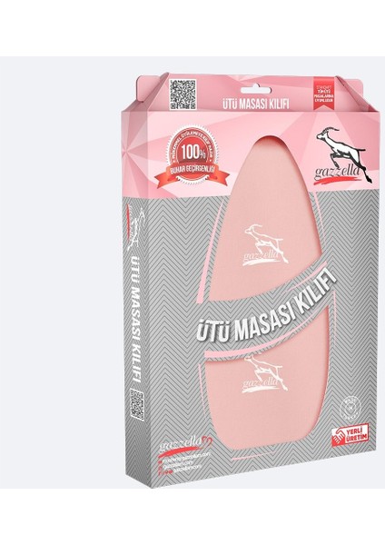 Gazella Ütü Altlığı + Ütü Masası Kılıfı Bezi 50 x 135 cm Pudra Set