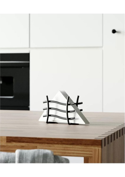 Tekno Mutfak Tezgah Üstü Peçetelik Siyah