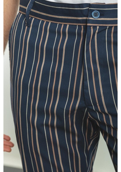 Çizgili Kamel Rengi Super Slim Fit Erkek Şort fiyatları