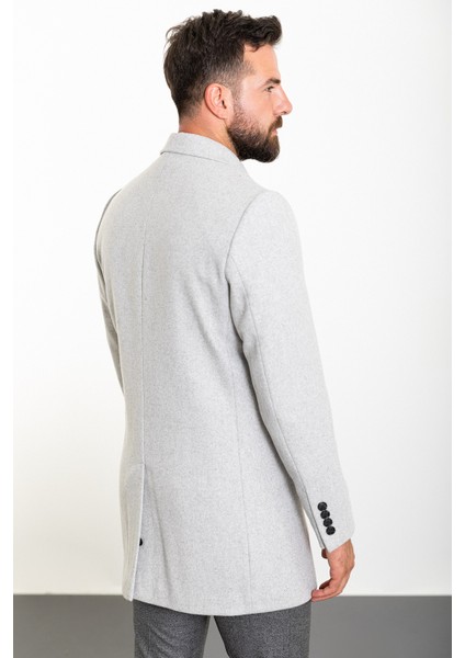 Düz Gri Slim Fit Mono Yaka Kaşe Erkek Kaban indirimleri