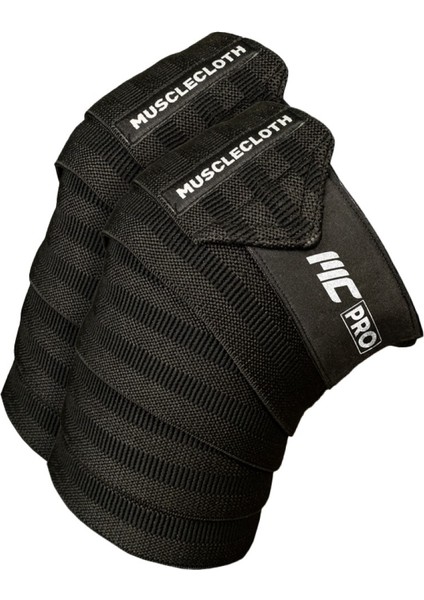 Pro Knee Wraps Diz Bandajı 2'li Paket - Cırt Bantlı Siyah