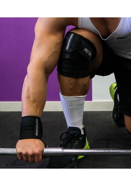 Pro Knee Wraps Diz Bandajı 2'li Paket - Cırt Bantlı Siyah