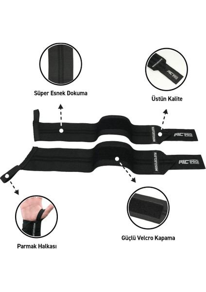 Pro Wrist Wraps 2'li Paket Siyah fiyatları