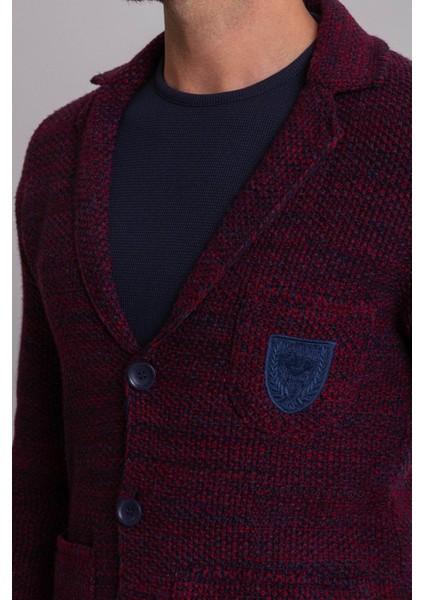 Kırçıllı Bordo Slim Fit Yün Erkek Triko Ceket fiyatları