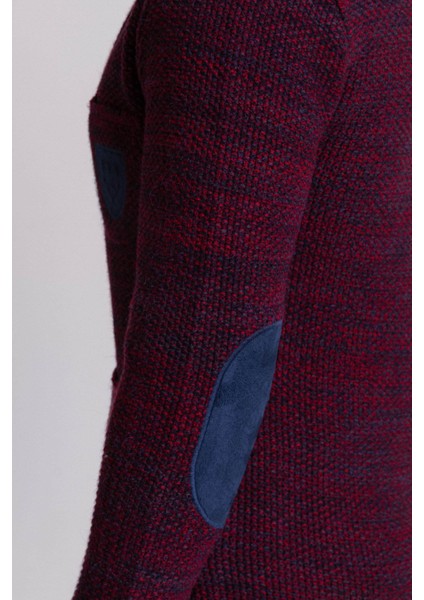 Kırçıllı Bordo Slim Fit Yün Erkek Triko Ceket modelleri