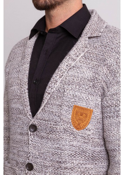 Kırçıllı Bej Slim Fit Yün Erkek Triko Ceket fiyatları