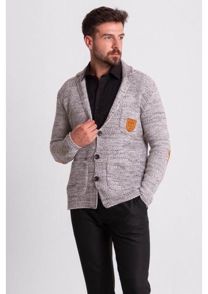 Kırçıllı Bej Slim Fit Yün Erkek Triko Ceket fırsatları