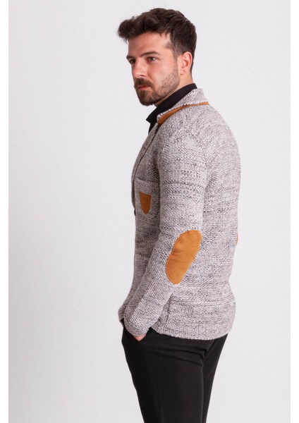 Kırçıllı Bej Slim Fit Yün Erkek Triko Ceket indirimleri