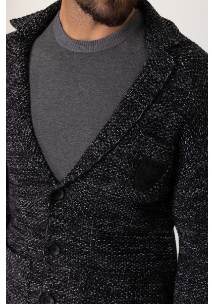 Kırçıllı Slim Fit Yün Erkek Triko Ceket modelleri