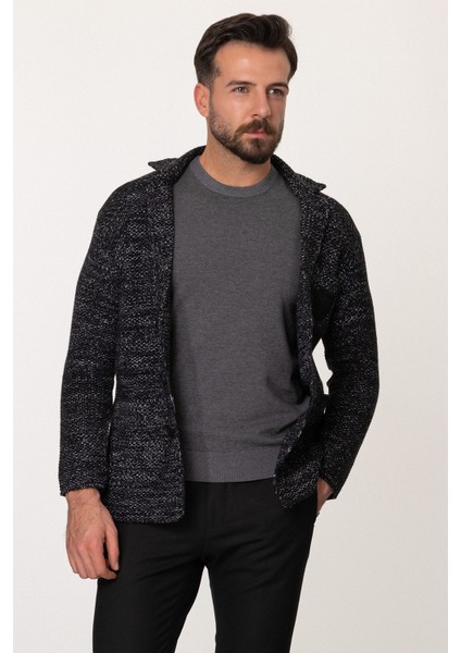 Kırçıllı Slim Fit Yün Erkek Triko Ceket fırsatları