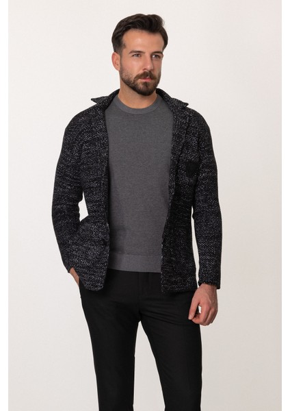Kırçıllı Slim Fit Yün Erkek Triko Ceket indirimleri