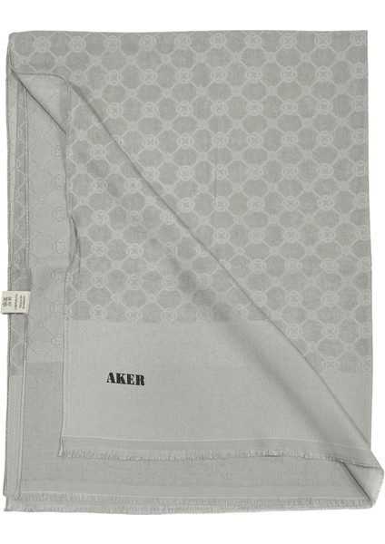 Elegance Monogram Şal - Açık Taş 974